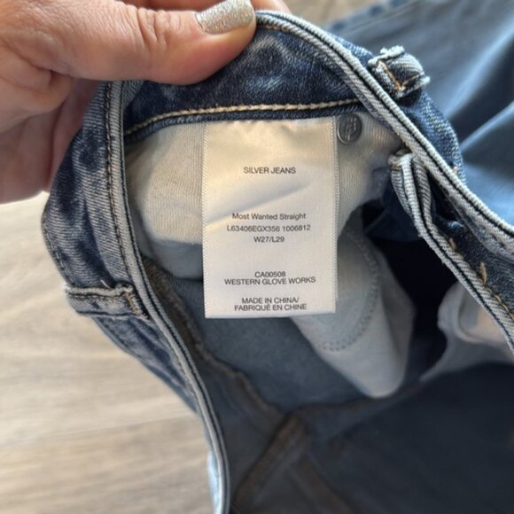 🚩 Silver Jeans most wanted straight denim jeans size 27 - Picture 8 of 12
